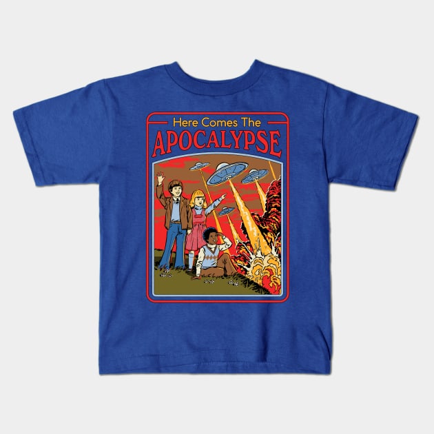 Here Comes The Apocalypse Kids T-Shirt by Steven Rhodes